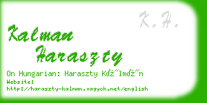 kalman haraszty business card